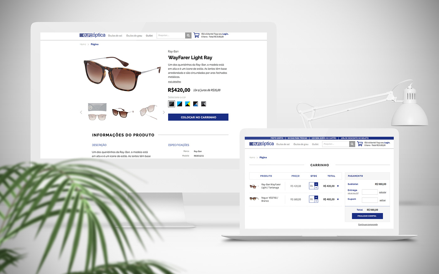 e-commerce UI ux glasses site store