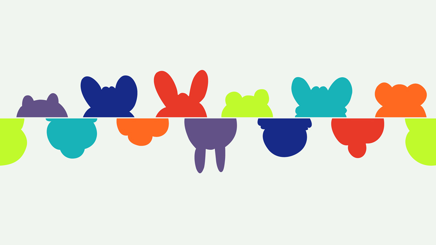 Jeff Koons easy fun Exhibition  promote museum motion graphic pratt happy Fun cartoon animal shape