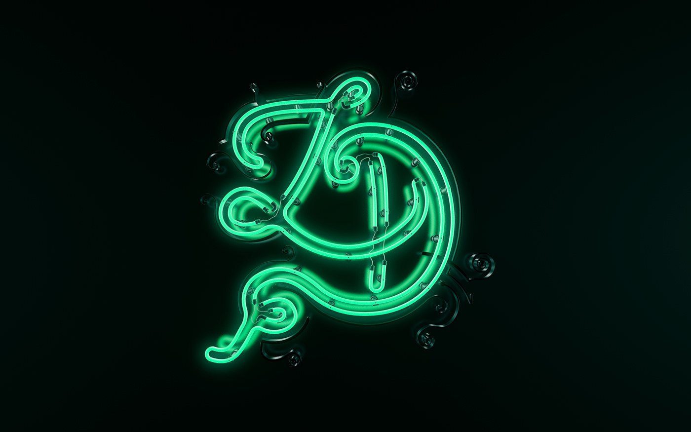 Birthday neon ligths luzes Verde green letras lettering aniversário ornament