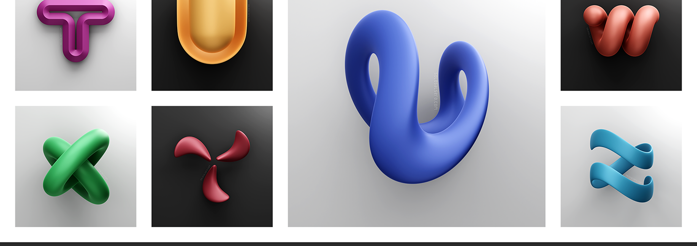 3D blender branding  geometry Icon letter logo poster shape solosalsero