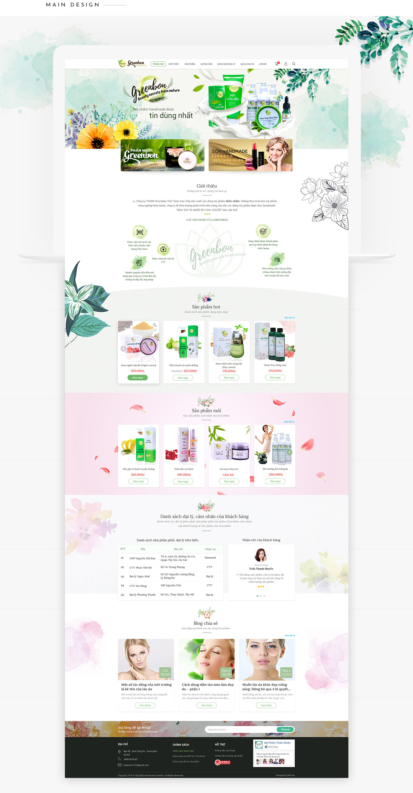 Greenbon UI/UX Web design Cosmetic vietnam