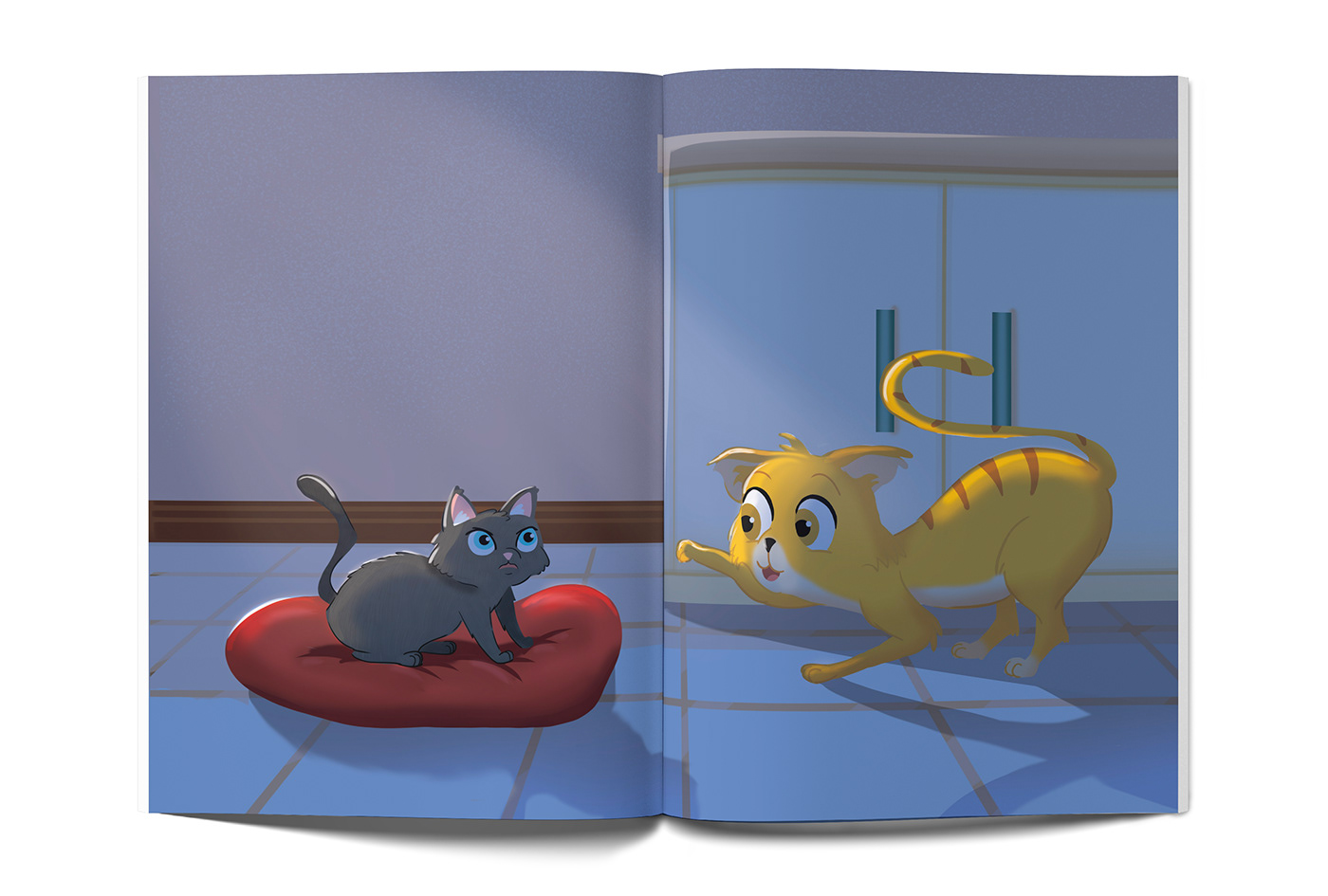 book cover book design Character design  children illustration children's book Cat cat illustration Digital Art  dog dog illustration