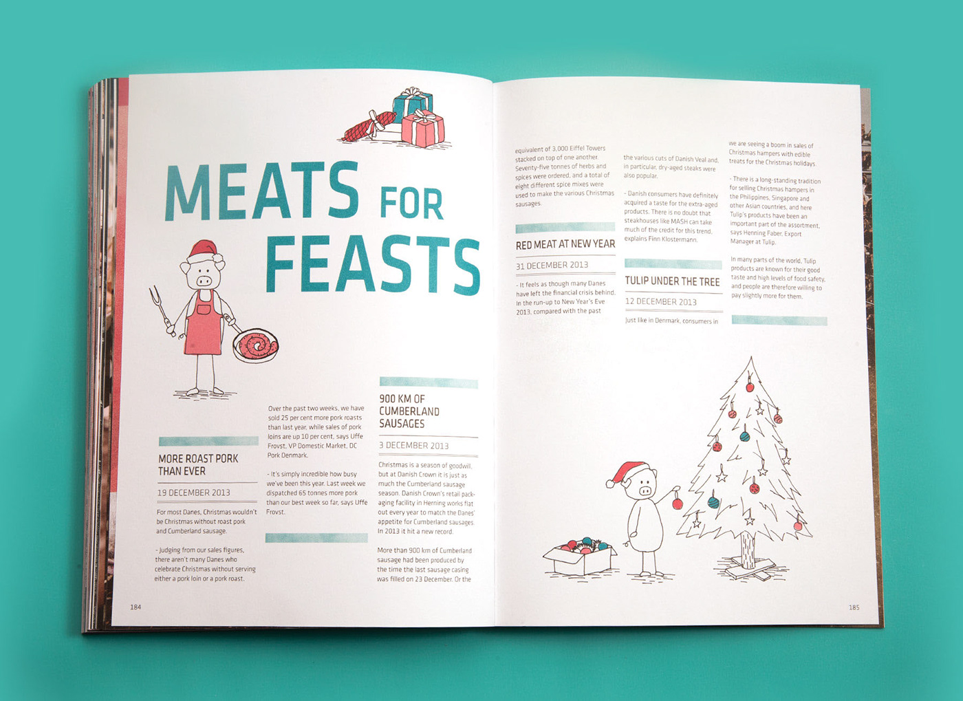 annual report Food  numbers image design pig cow Danish Crown final drawing Finished Artwork proofing Hard Proofing