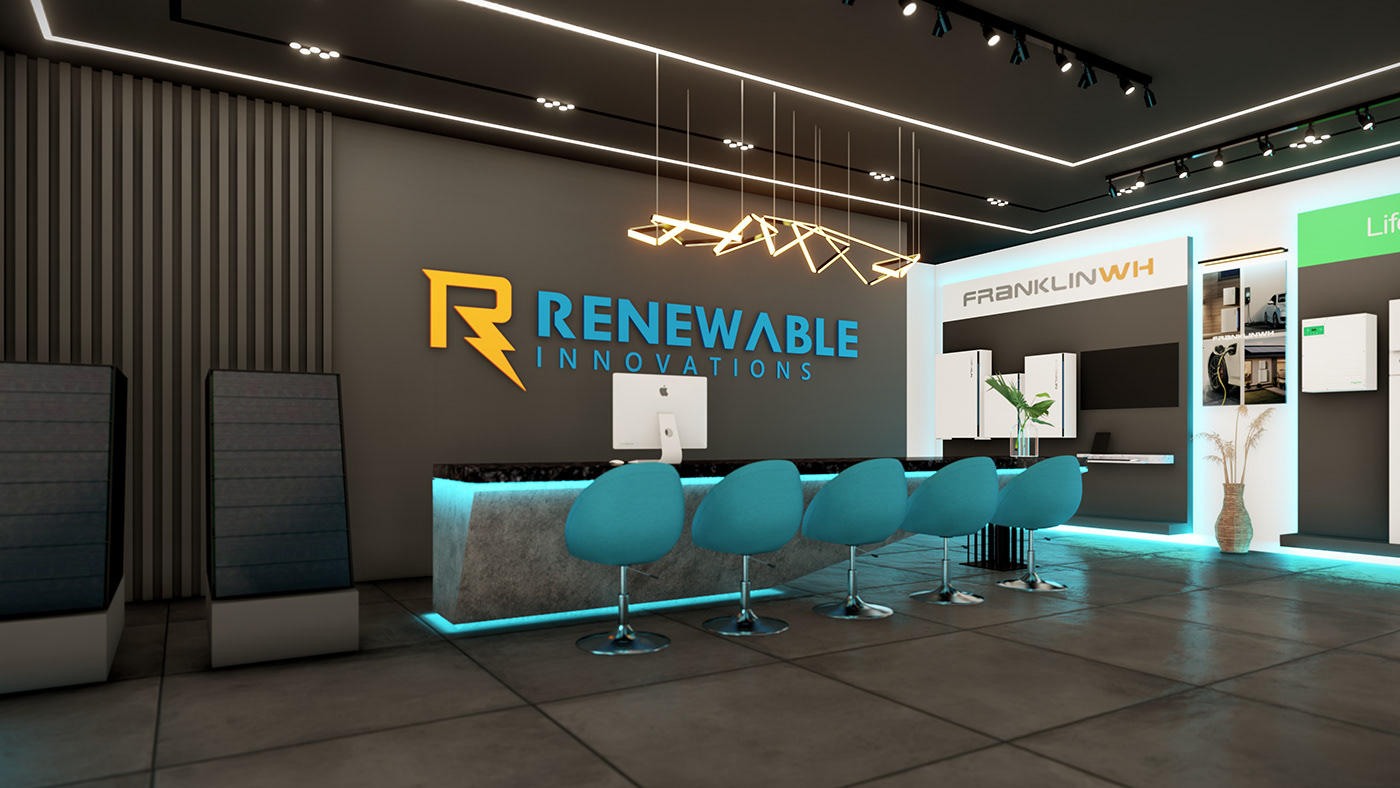 Renewable Energy innovation Inverter Solar Panels Askar ali architects architect askar ali interior design  Showroom design modern interior showroom