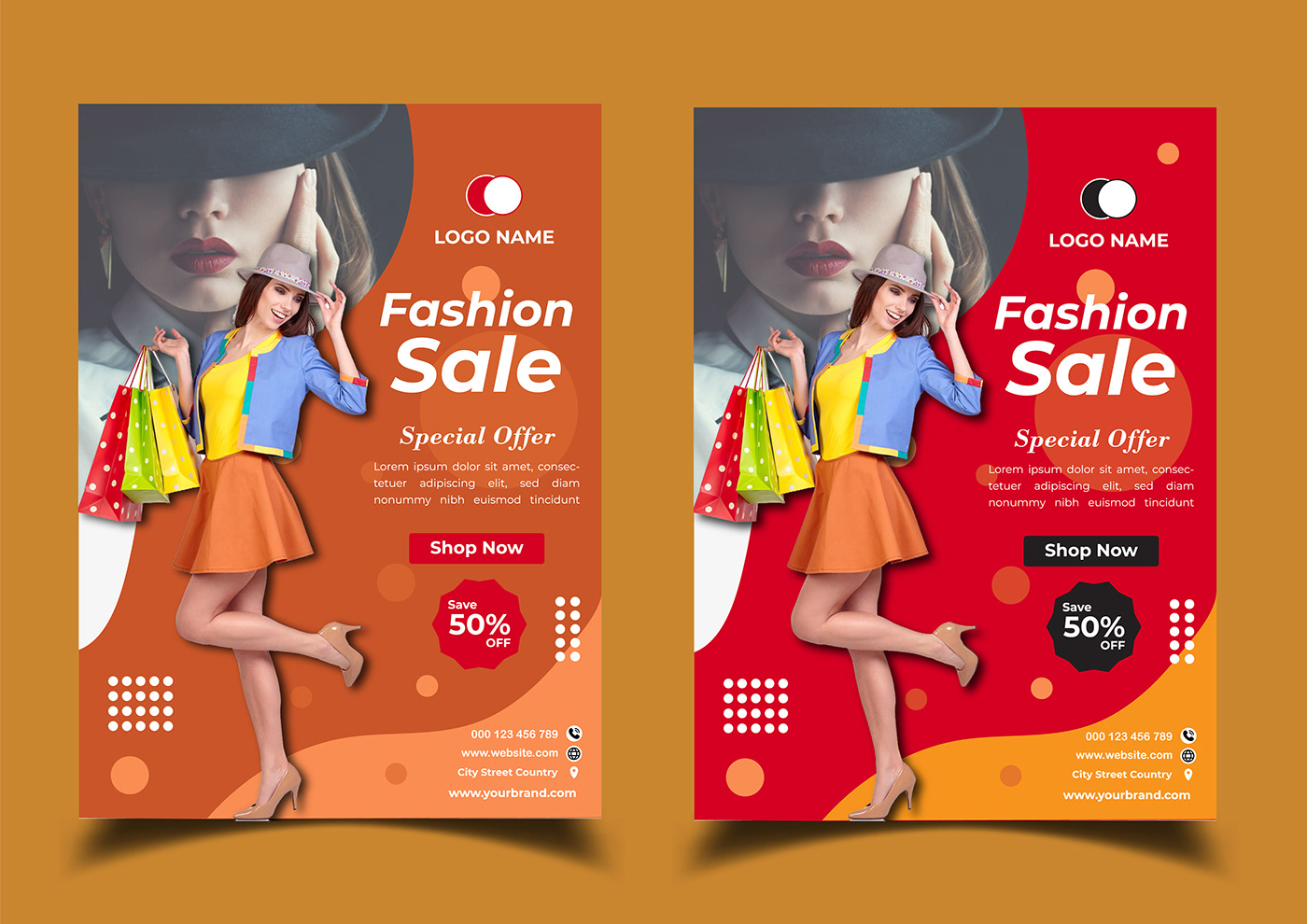 fashion design womenswear Fashion  Fashion Sale Flyer Advertising  creative brand identity Graphic Designer modern fashion template unique flyer design