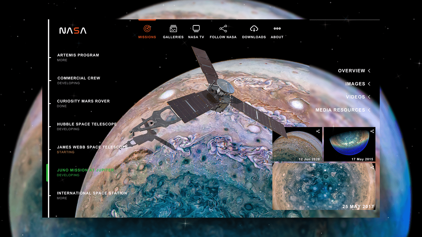 earth juno Jupiter mars nasa nasa website rover stars UI Web Design 