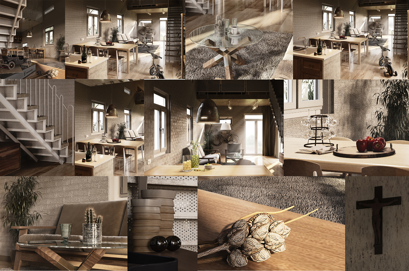 industry The Attic  visualization Scandinavian livingroom Kitchenroom