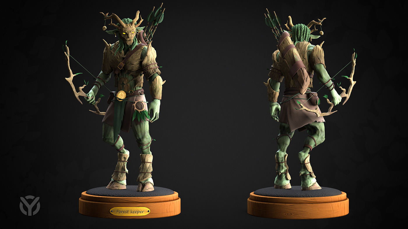 Zbrush Character character modeling 3D 3D Character fable creature 3d art Character Sculpting forest keeper