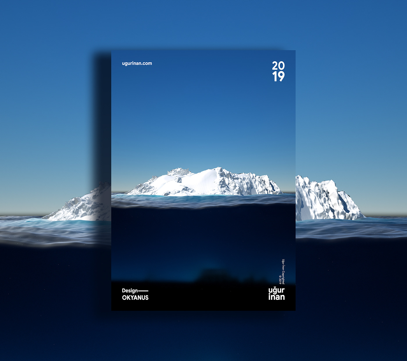 poster 3D Ocean iceberg model cinema 4d blender 3ds Maya obj