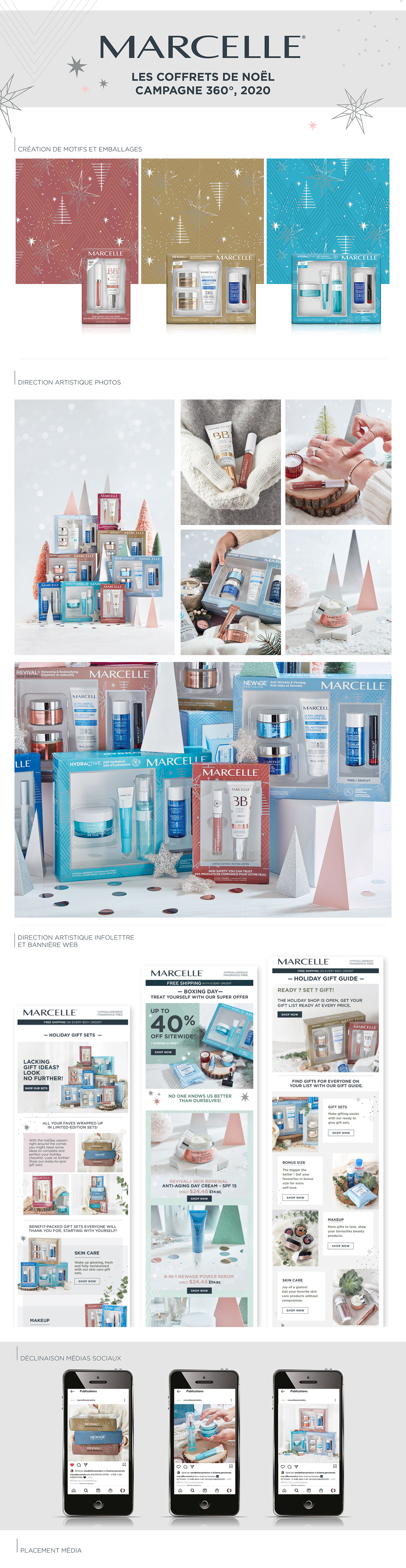 boite Christmas cosmetique emballage hydractive makeup marcelle noel skincare Web Banner