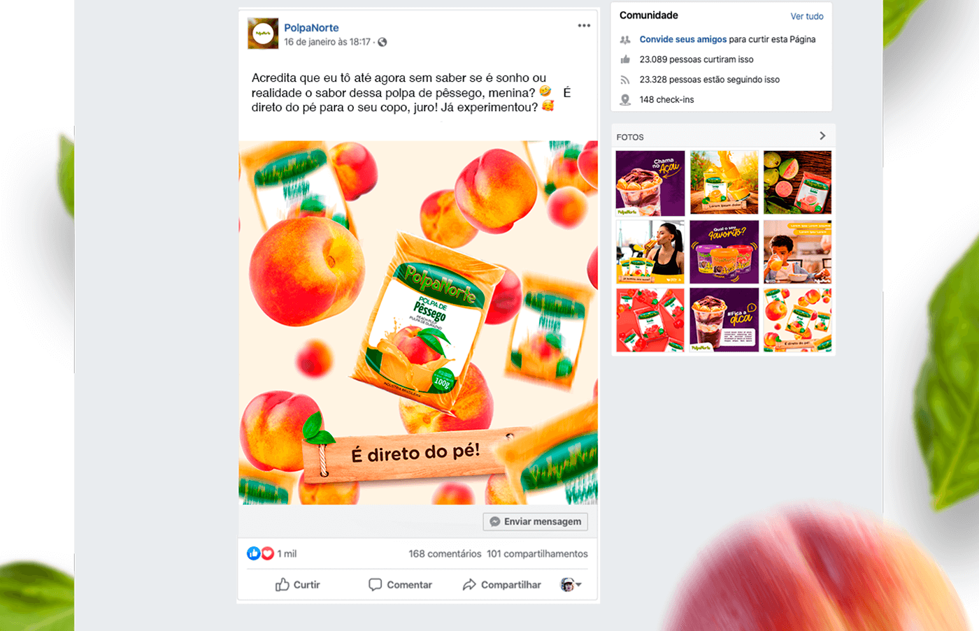 acai berry brand Fruit instagram media natural polpa post social media