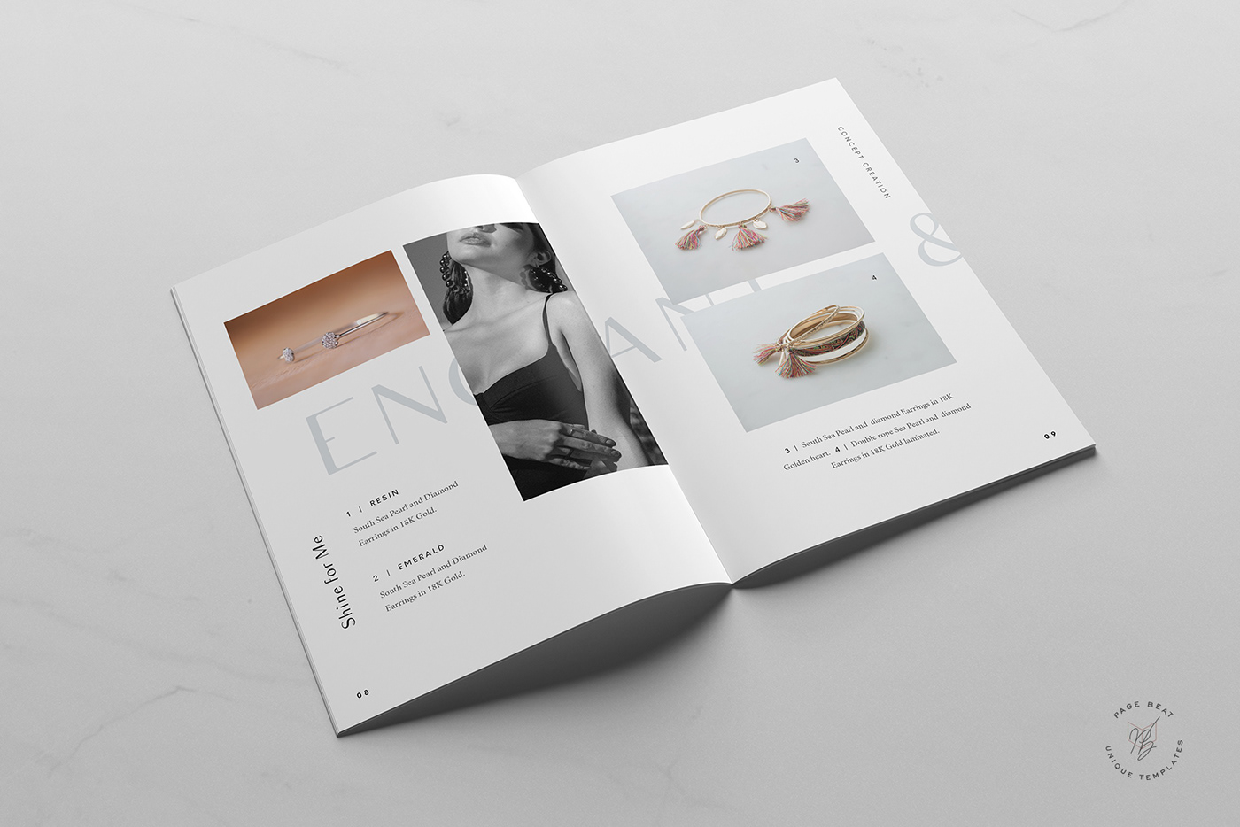 Catalogue catalog brochure jewelry Fashion  Lookbook look book neutrals pastel minimal