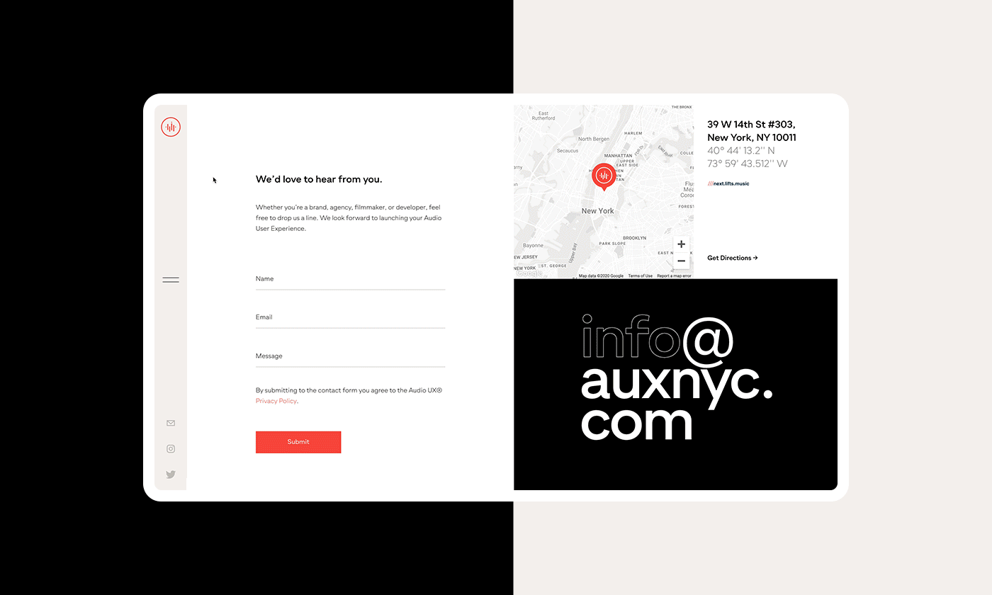 Audio audio ux auxnyc Experience Responsive studio UI/UX uiux Webdesign Website