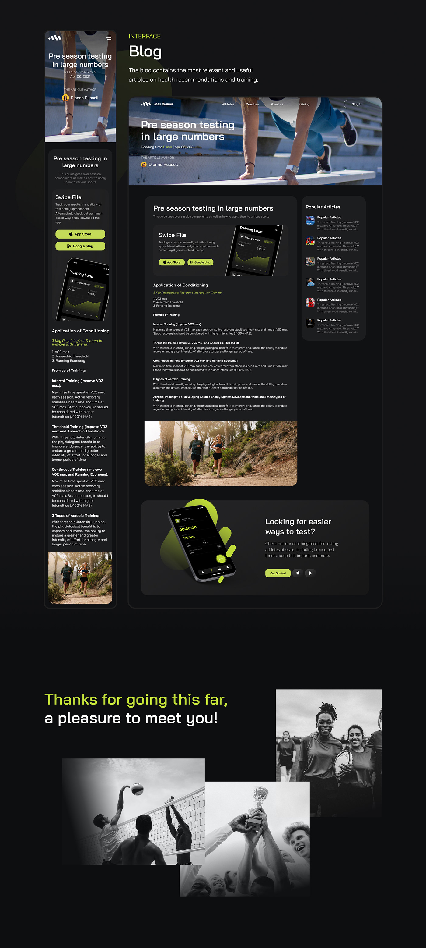landing page Mobile app run sports Sports Design UI/UX user interface Web Design  workout fitness
