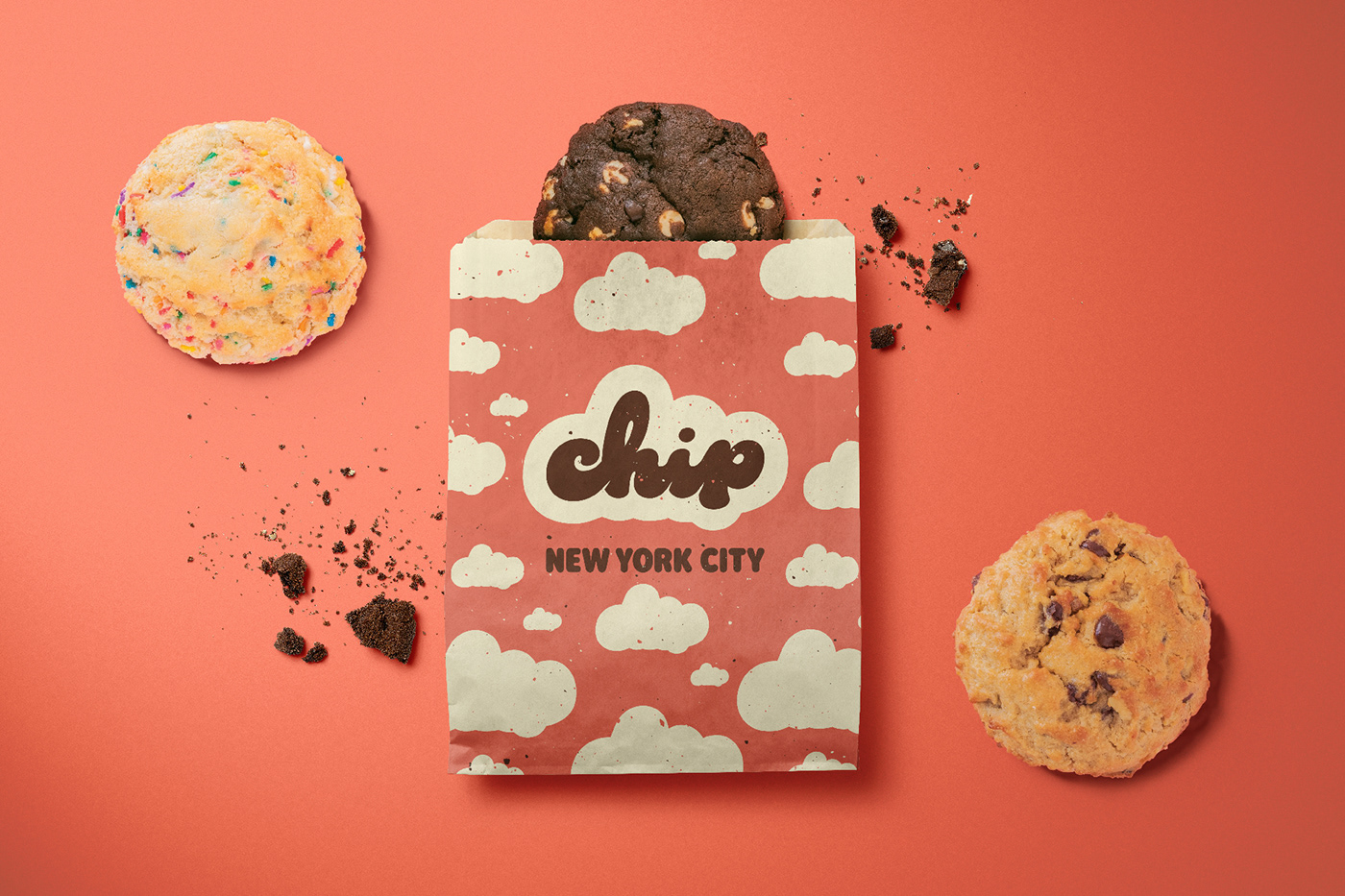 Brand Design Chip Cookies Chip NYC cookies Ewan Leckie ILLUSTRATION  my creative New York Logo Design logo