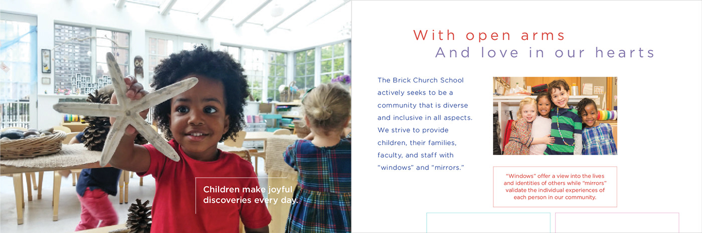 Early Childhood Education admissions materials die cut new york city Religious School education marketing Admissions Upper East Side church