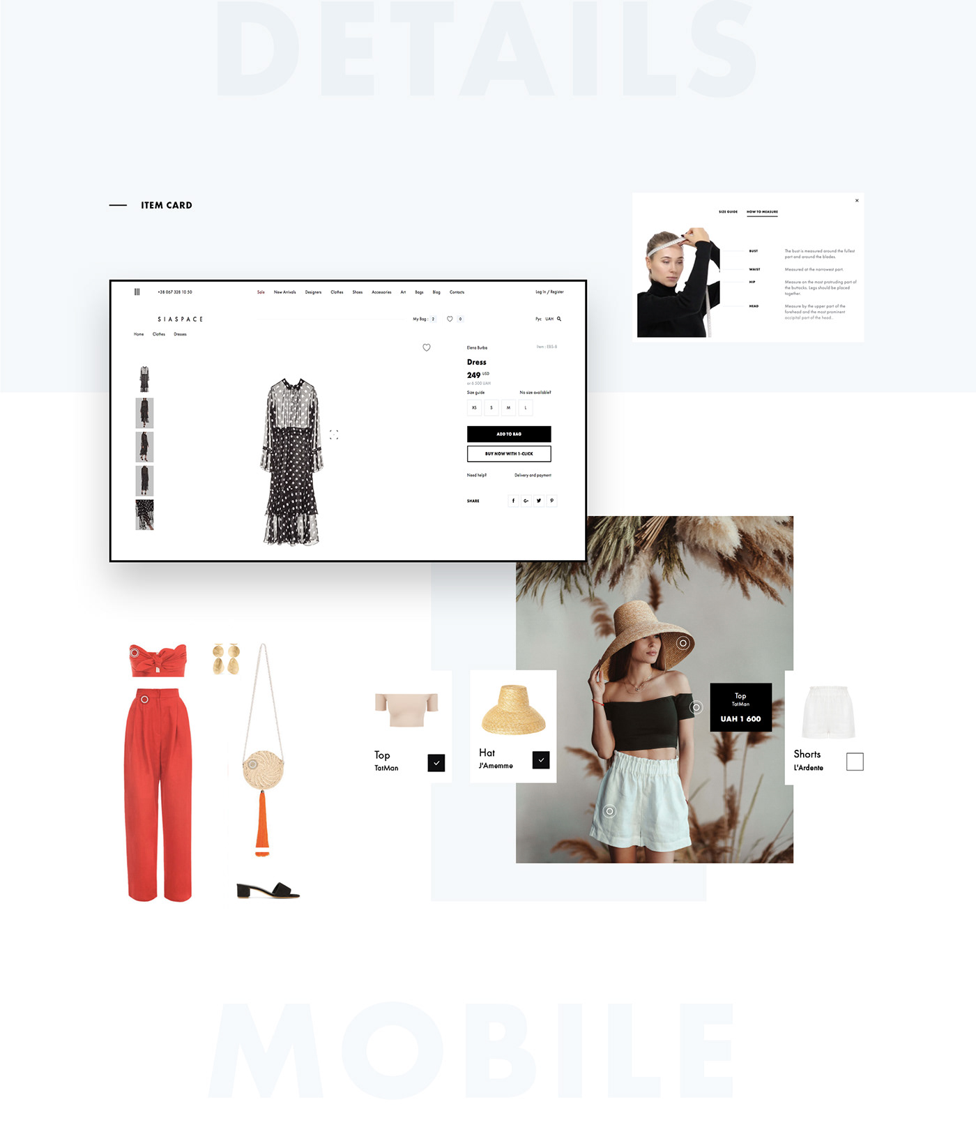 Fashion  e-commerce shop interaction clean store UI minimal Layout Style
