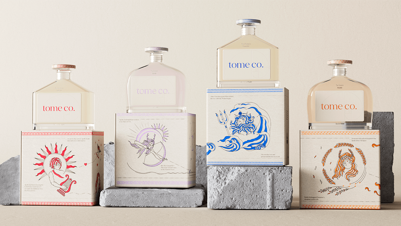 brand branding  Fragrance greek hongkong identity myth perfume tome tomeco