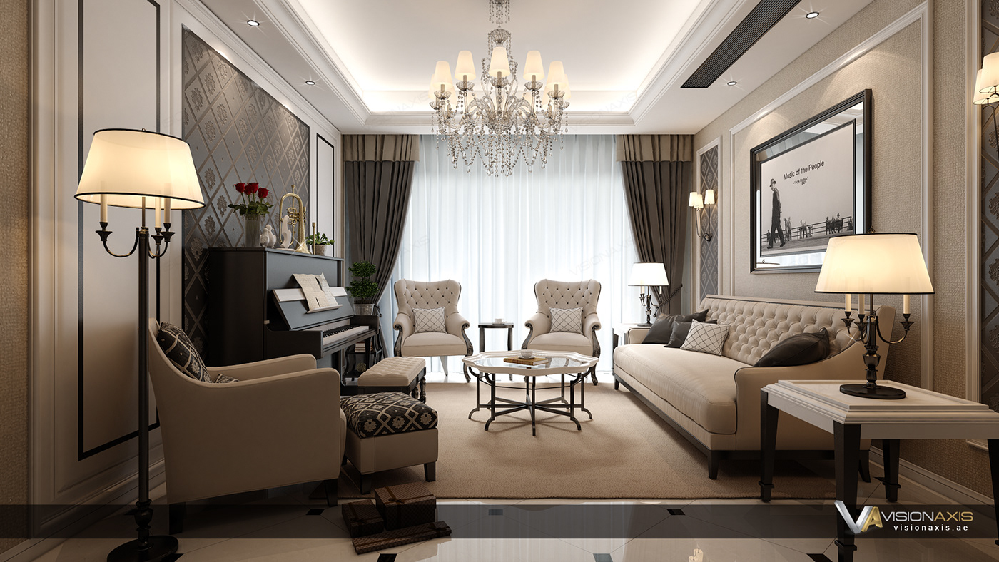 3D architecture Classic design Interior interiordesign modern neoclassic studio visualization