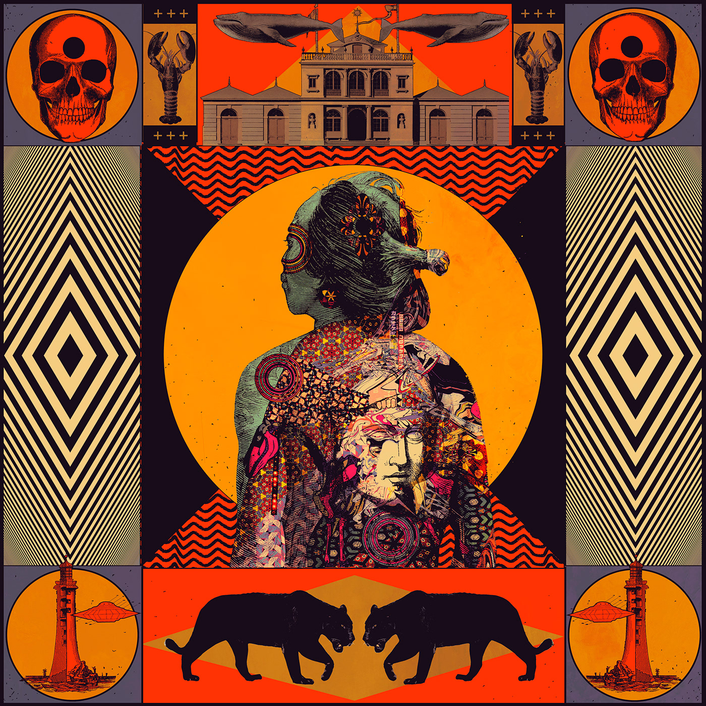 artprint poster gig posters psychedelic surreal art album covers ILLUSTRATION  pop surrealism spain