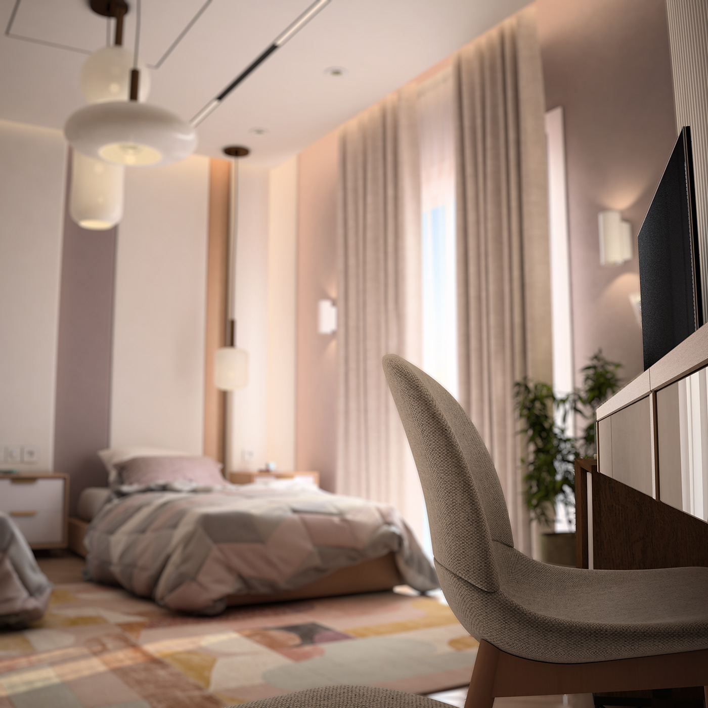 3ds max architecture bedroom bedroom design girls bedroom  interior design  Render room visualization
