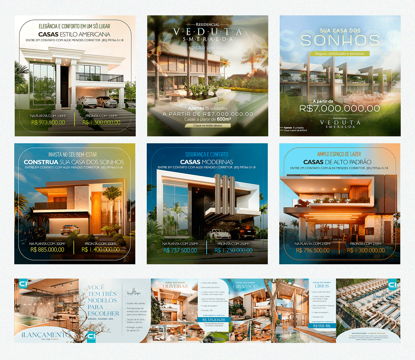 ads Social media post Graphic Designer brand identity design luxury real estate house construtora ads design