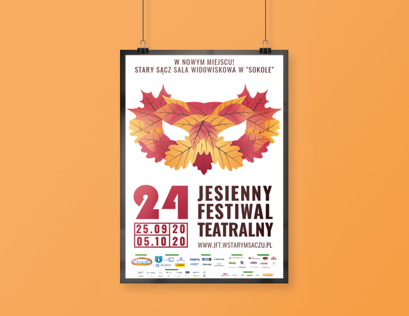 autumn festival orange poster print design 