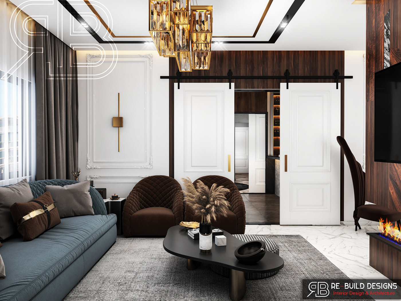 Classic designs interior design  KSA Majles neoclassic reception vray