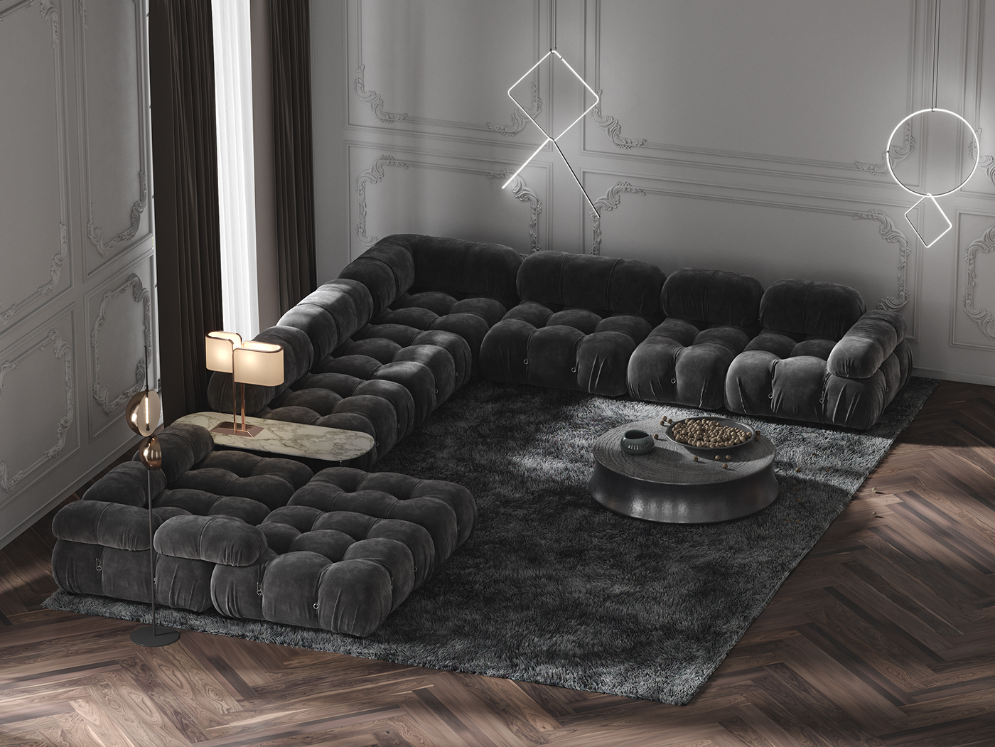 archviz CGI design eclectic furniture home house Interior interior design  living room