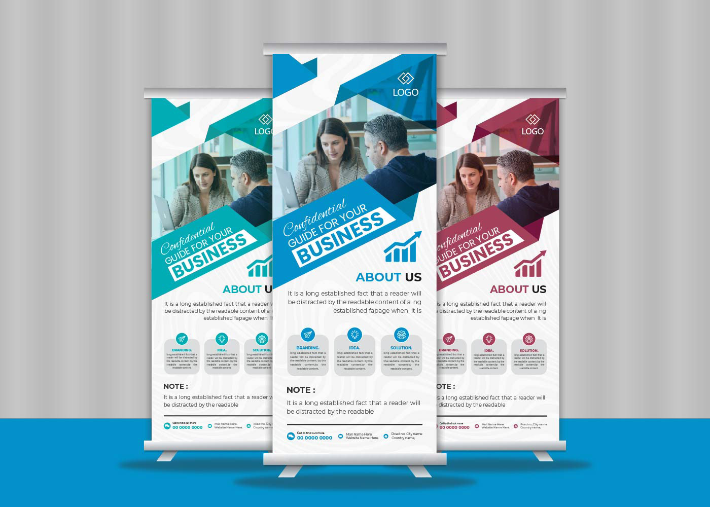 Free vector business roll up design template,