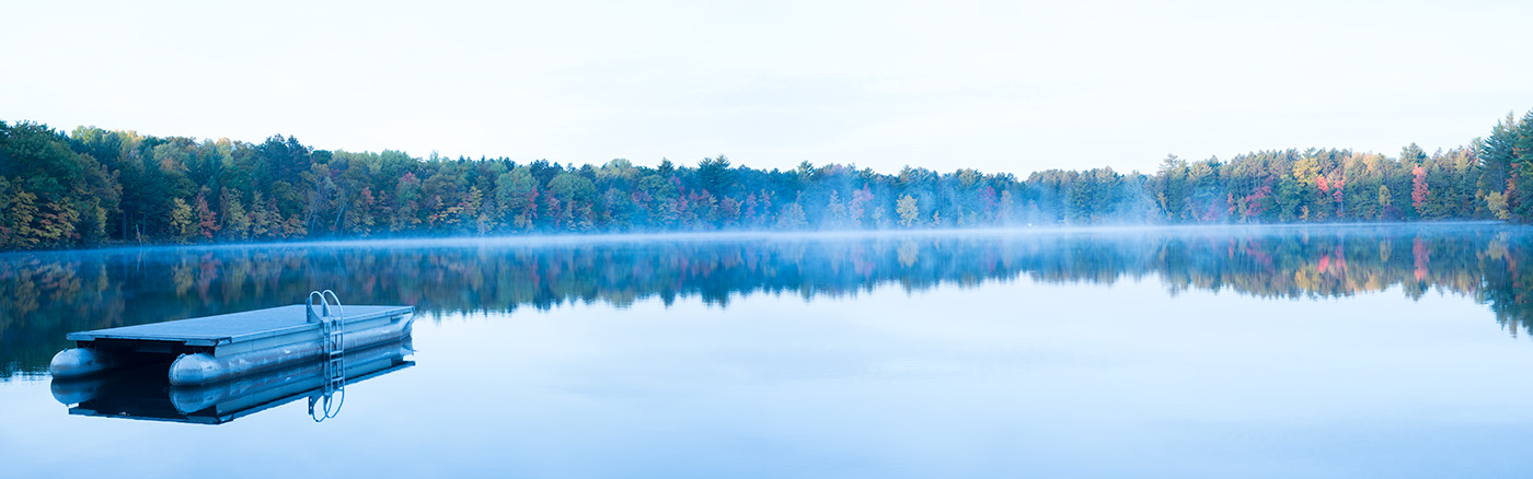 blue Clear Lake Natural Beauty mist MORNING Landscape
