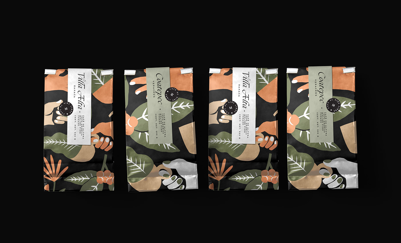 branding  cafe Coffee coffeeshop Food  green identity mexico Nature Packaging