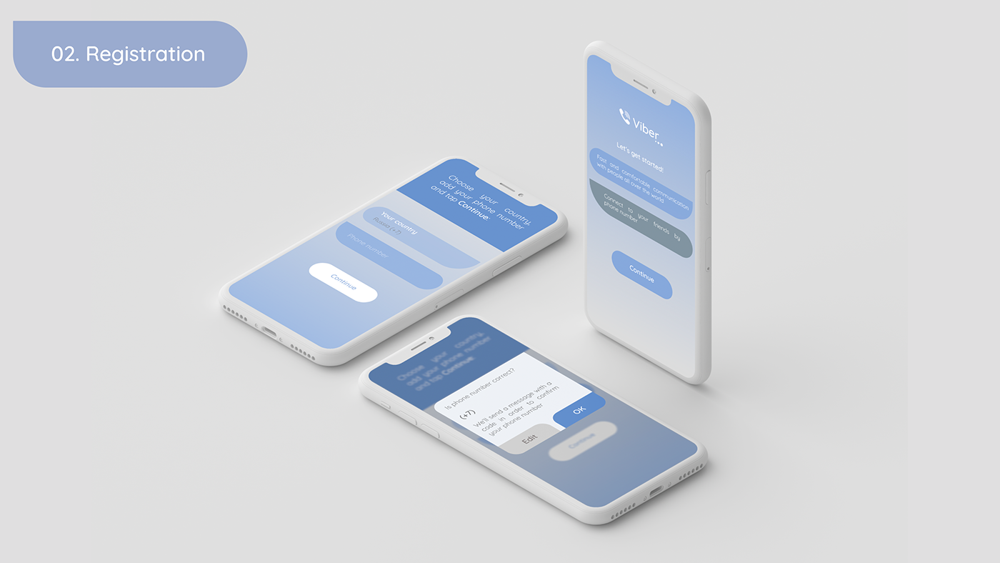 Web Design  viber Mobile app gradient Interface ui ux ios iphone redesign messenger