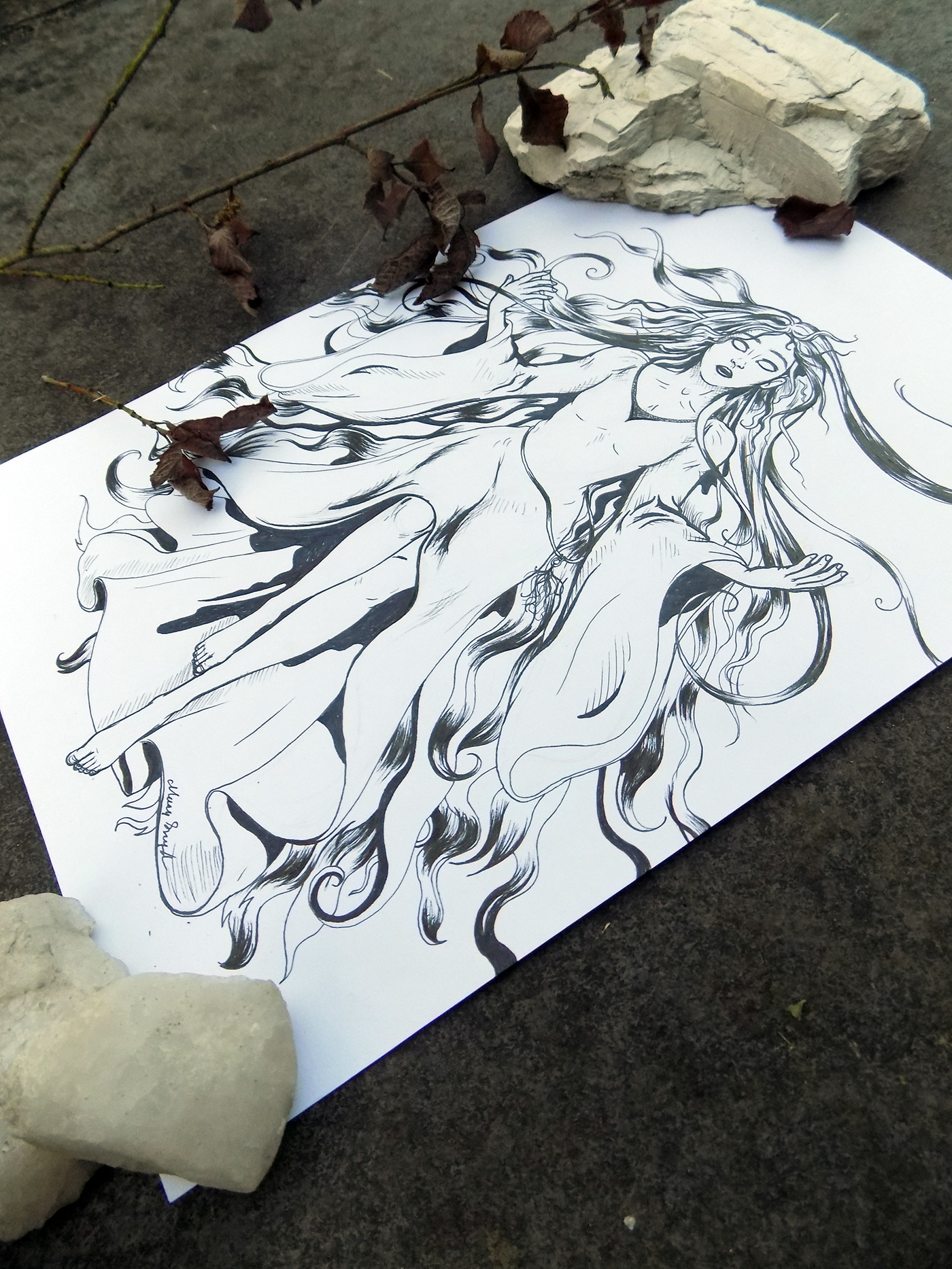 inktober sketch draw sketchbook characters children hair mermaid Magic   parrot