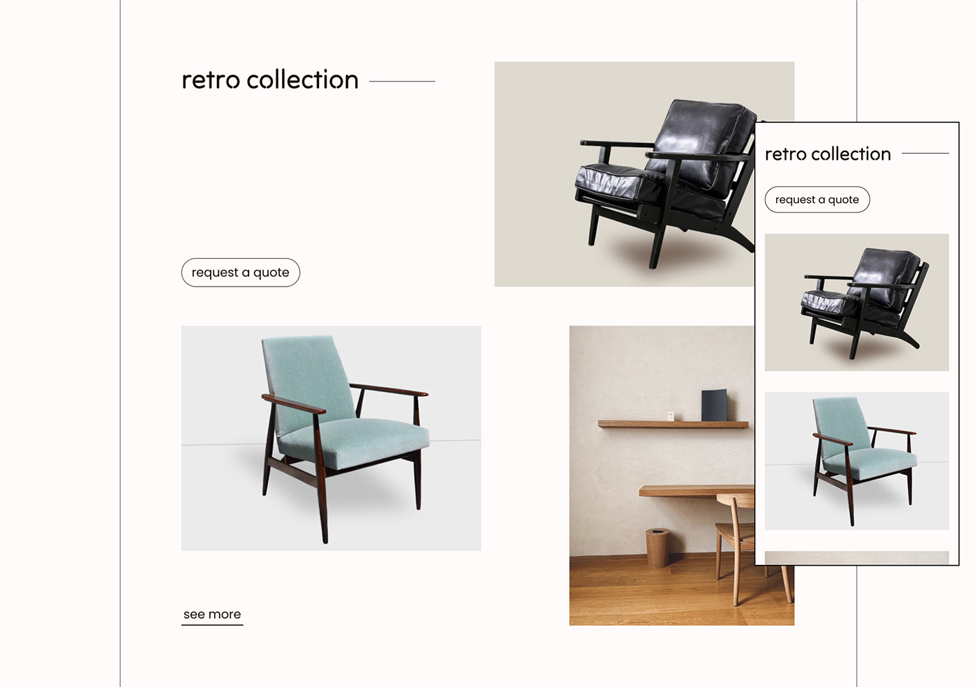 furniture interior design  modern ux/ui Figma landing page Web Design  Website ui design UI/UX