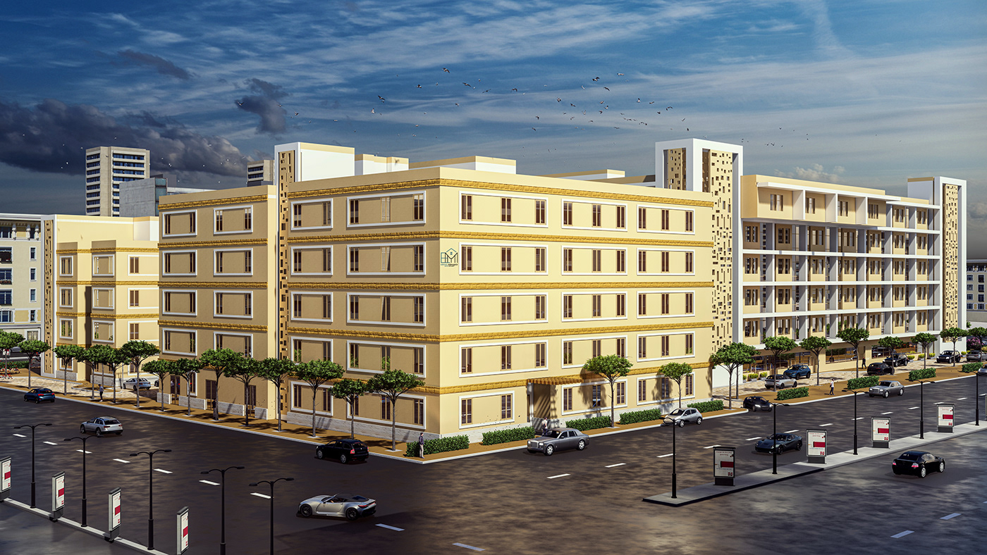 hospital facade Facade design exterior architecture Render visualization 3D