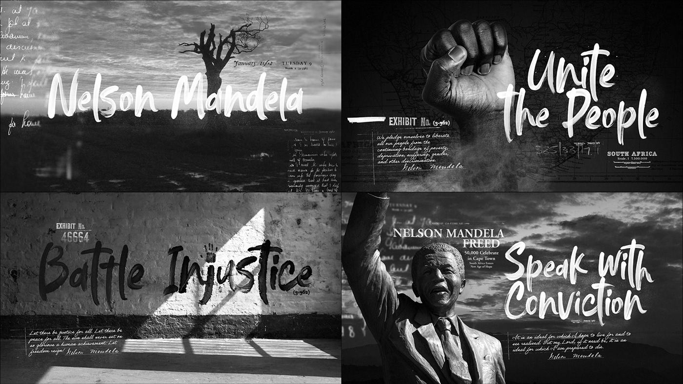 broadcast design emotion graphic design  motion graphics  Nelson Mandela promo design title sequence typography  
