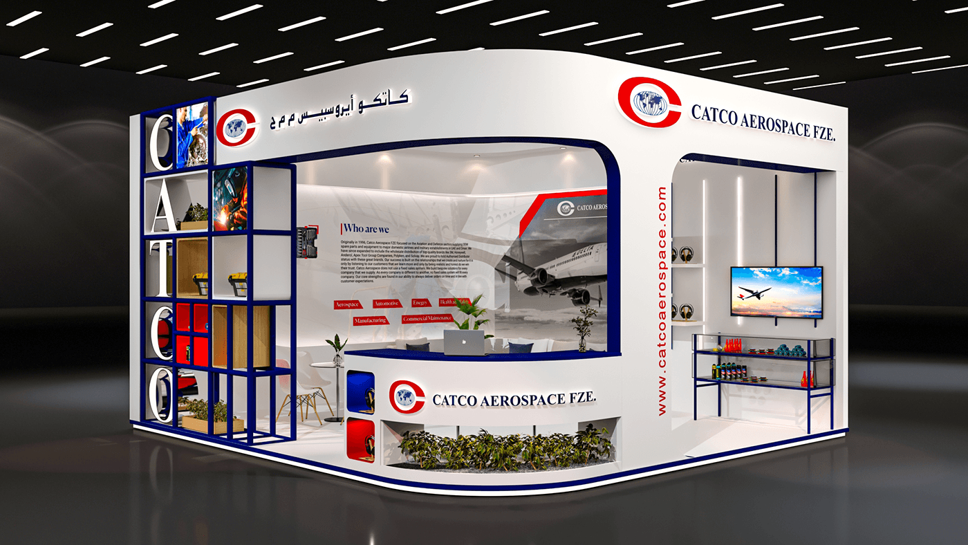 Exhibition  booth Stand airshow plane booth design Aerospace