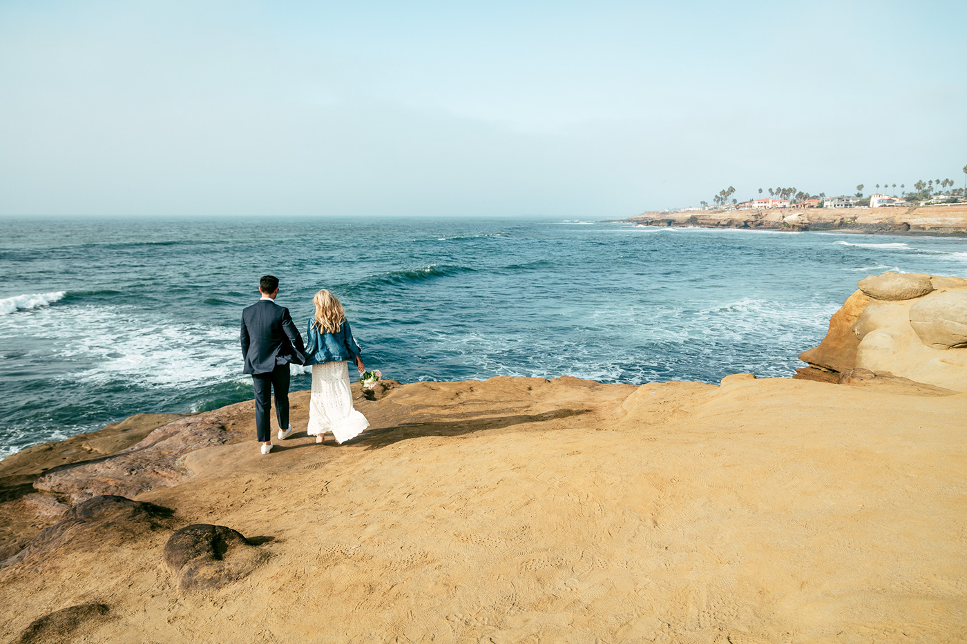 couple married Newlyweds Love Ocean lifestyle happy beach kiss