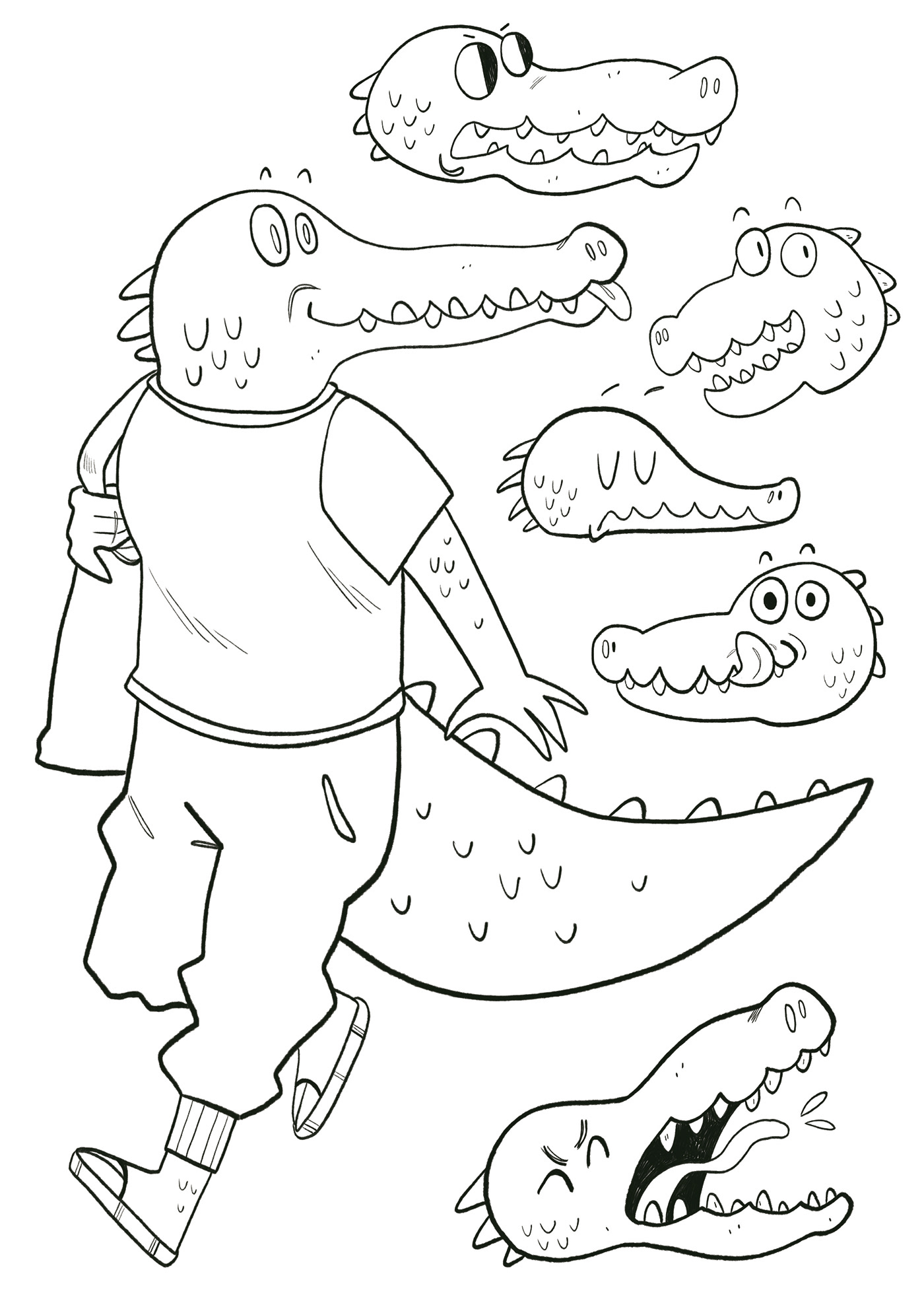 crocodile Character design  Drawing  cartoon children's book children illustration artwork artist Digital Art  ILLUSTRATION 