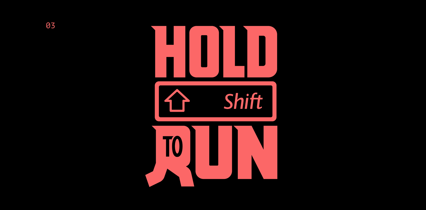 Lettering clothing \ t-shirt print "Hold Shift To Run" by Nikita Bauer