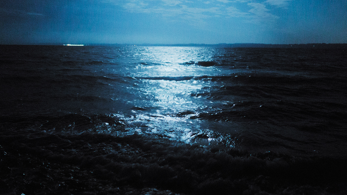 cinematic cold dark full moon mood moon Nature Ocean sea water