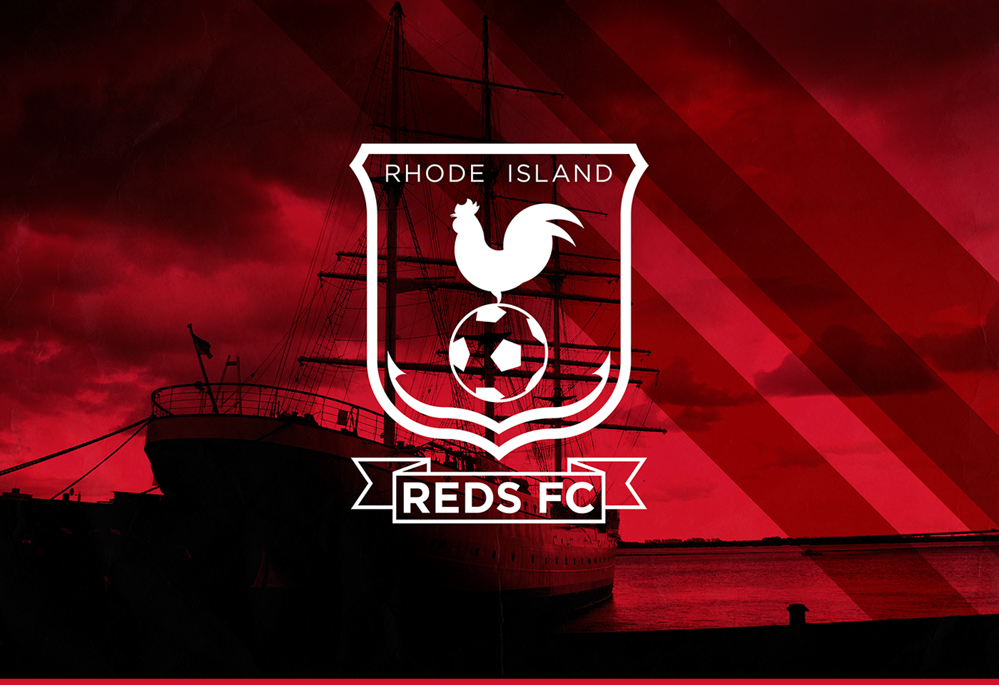 Rhode Island RI Rhode Island Reds Rhode Island RedsFC Reds FC football soccer kit uniform Rooster red anchor Providence Cranston crest