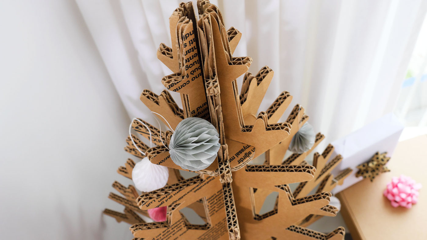 cardboard  design  furniture  christmas recycling  eco  christmas Tree