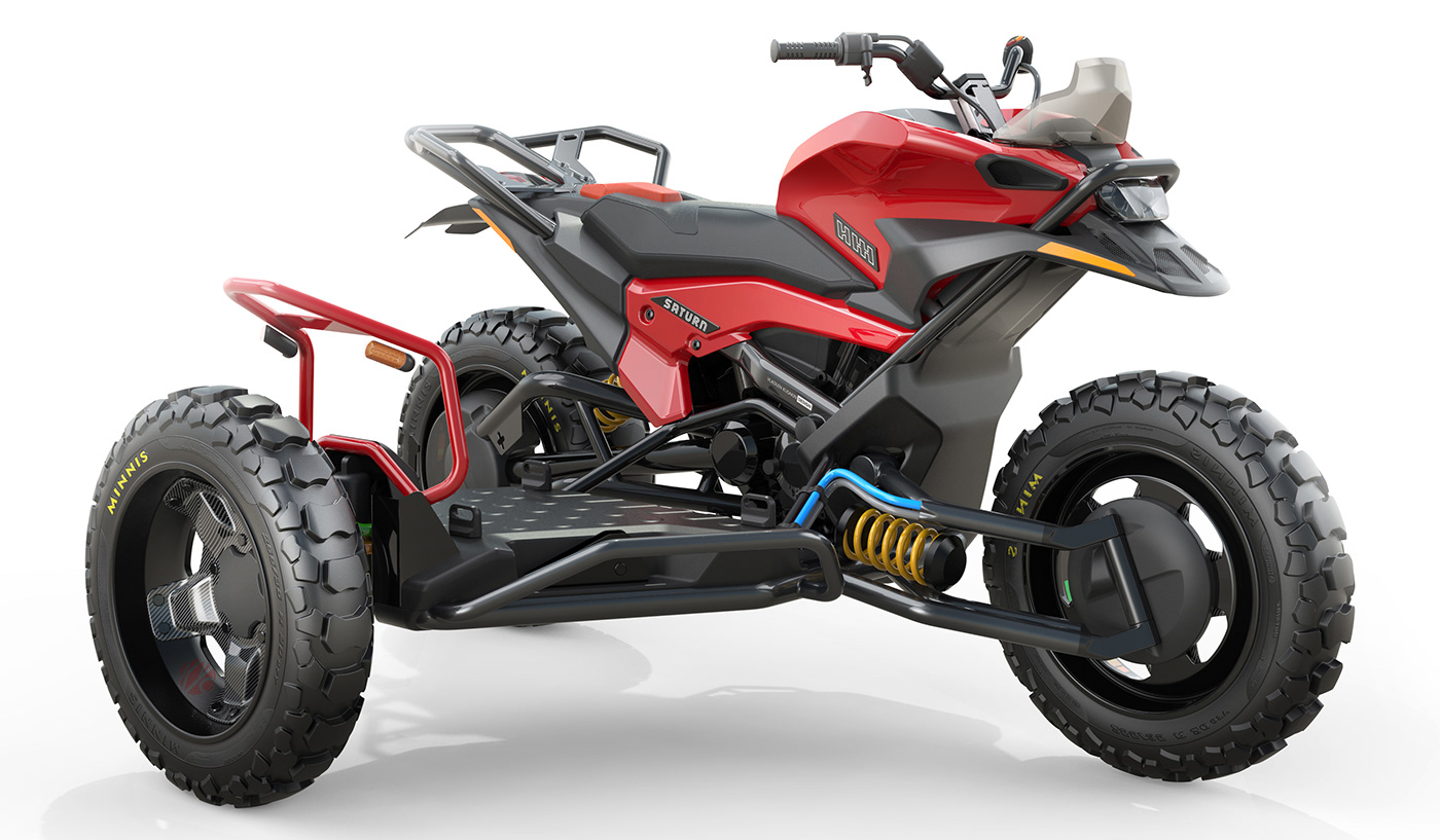 automotive   motorcycle Offroad hybrid concept 3D cardesign Custom cad Bike
