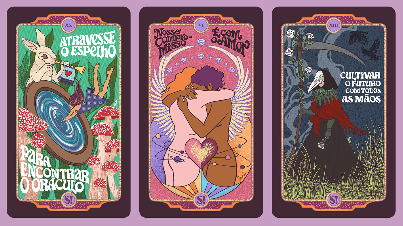 festival festival poster Baralho deck deck of cards poster art psychedelic mystical tarot Tarot Cards