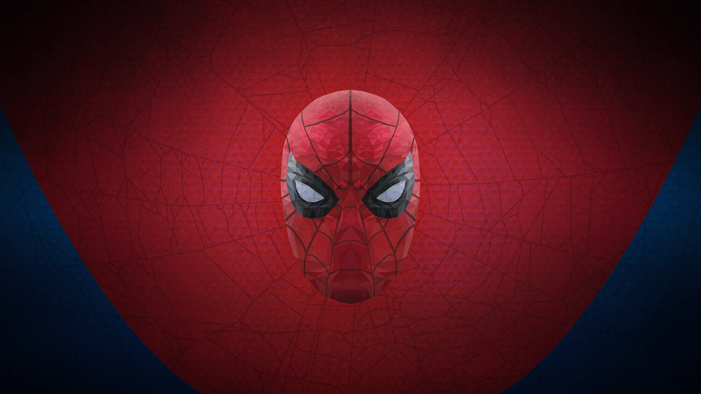 Spider Man Low Poly Vector Illustration