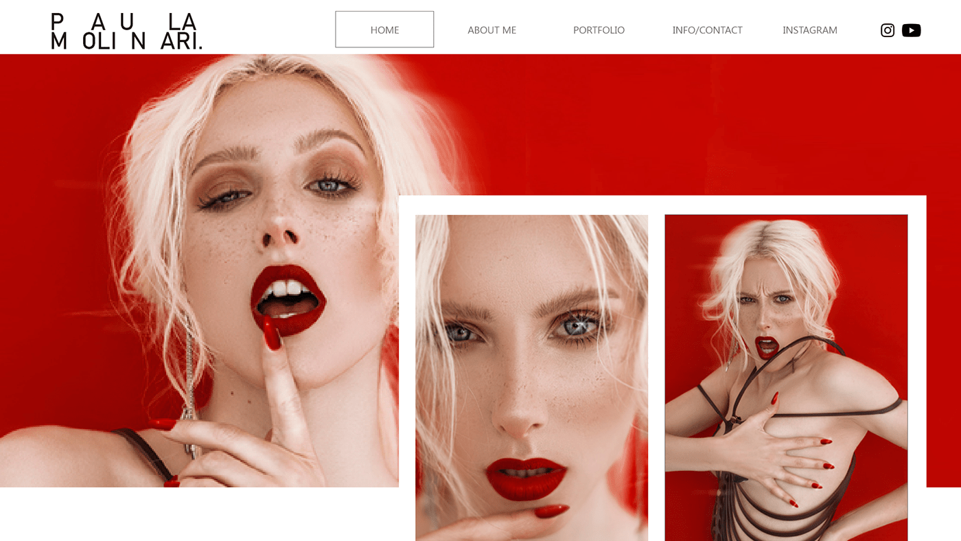 beauty editorial Fashion  makeup model paulamolinari Photography  UI/UX Webdesign xD