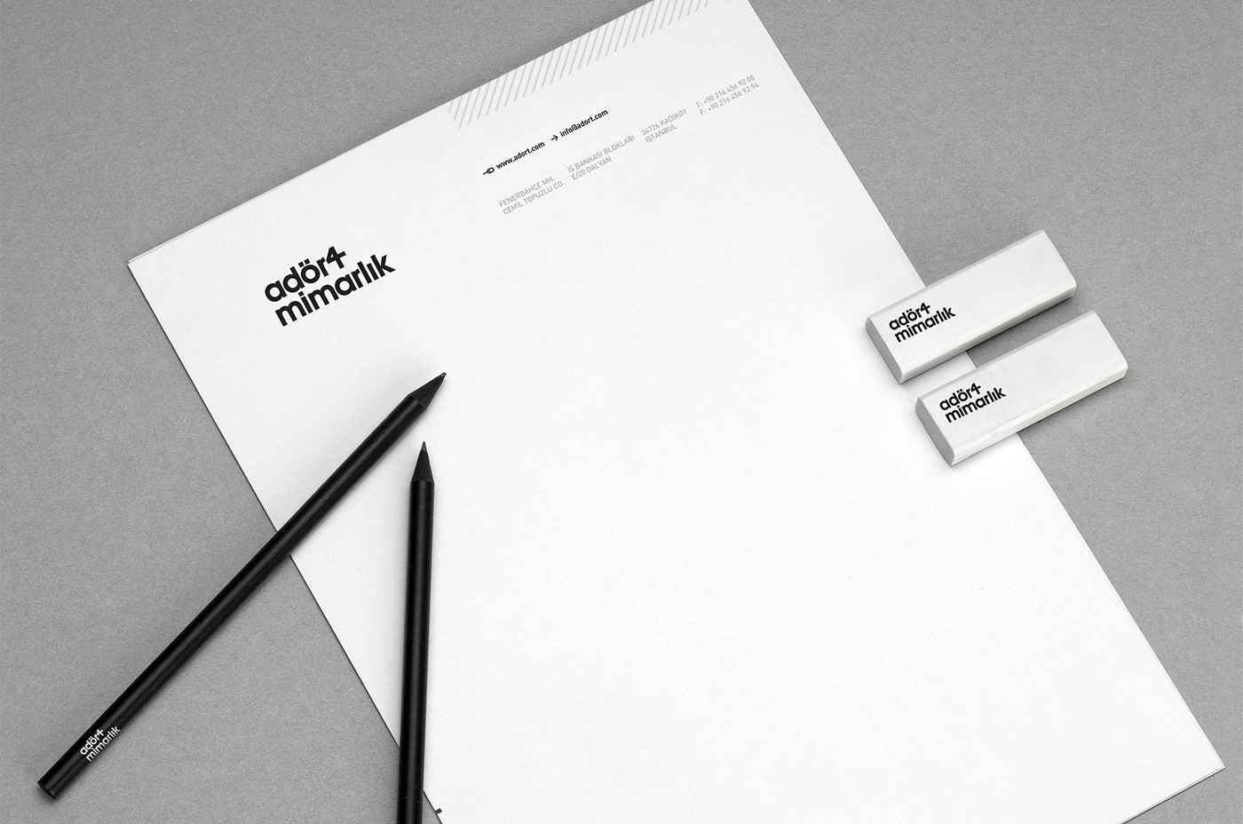 adört interior graphic design black and white Invitation broshure magnet pencil book logo web site poster corporate identity istanbul