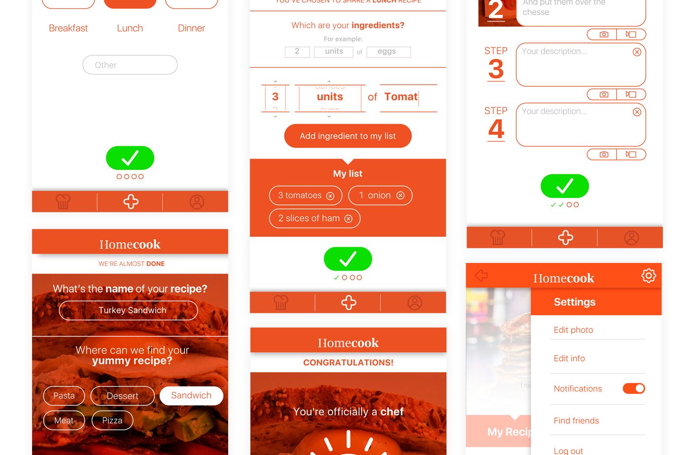 app app design homecook interacción interfaz usabilidad